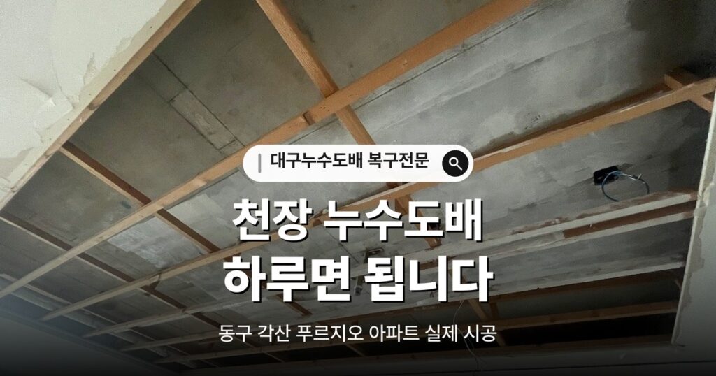 대구누수도배 하루 복구 - 각산 푸르지오 대표이미지